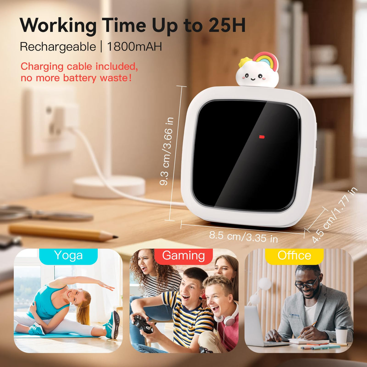 Yunbaoit timer offers 19 ringtones for gentle reminders.