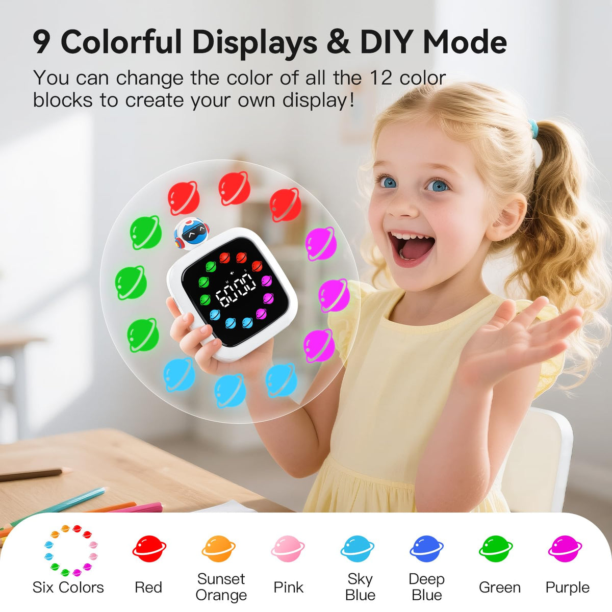 Yunbaoit timer displays color blocks showing time progress vividly