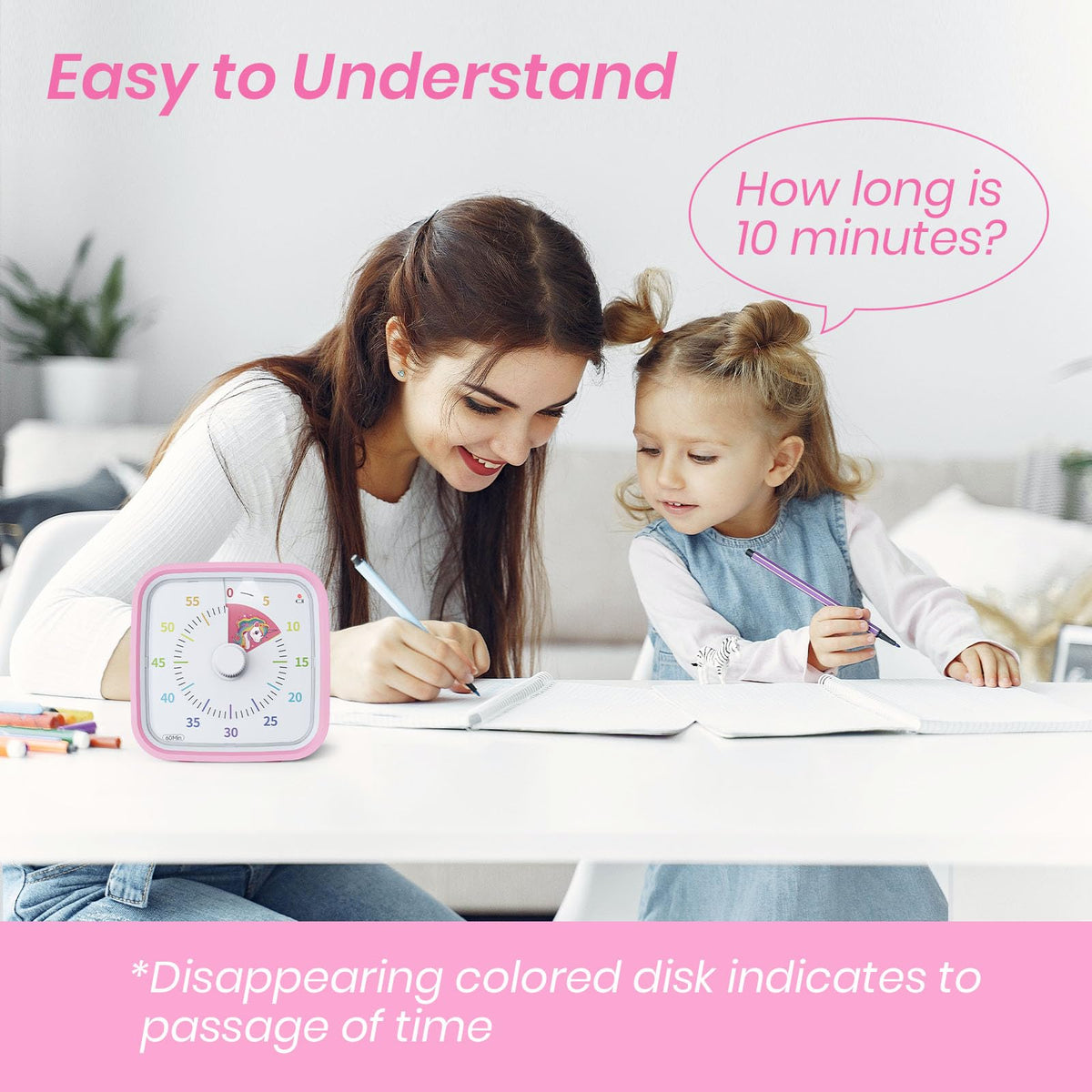 Yunbaoit protective case pink shields the timer during use.