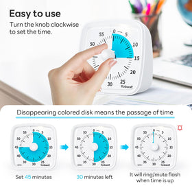 Yunbaoit visual timer shows progress with a colorful disk for easy pacing.