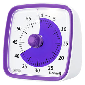 Yunbaoit visual timer with night light in purple, gentle glow for late-night tasks.