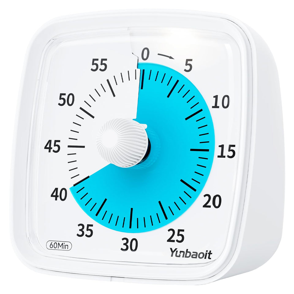 Yunbaoit visual timer with night light offers a soft glow for focused evenings.