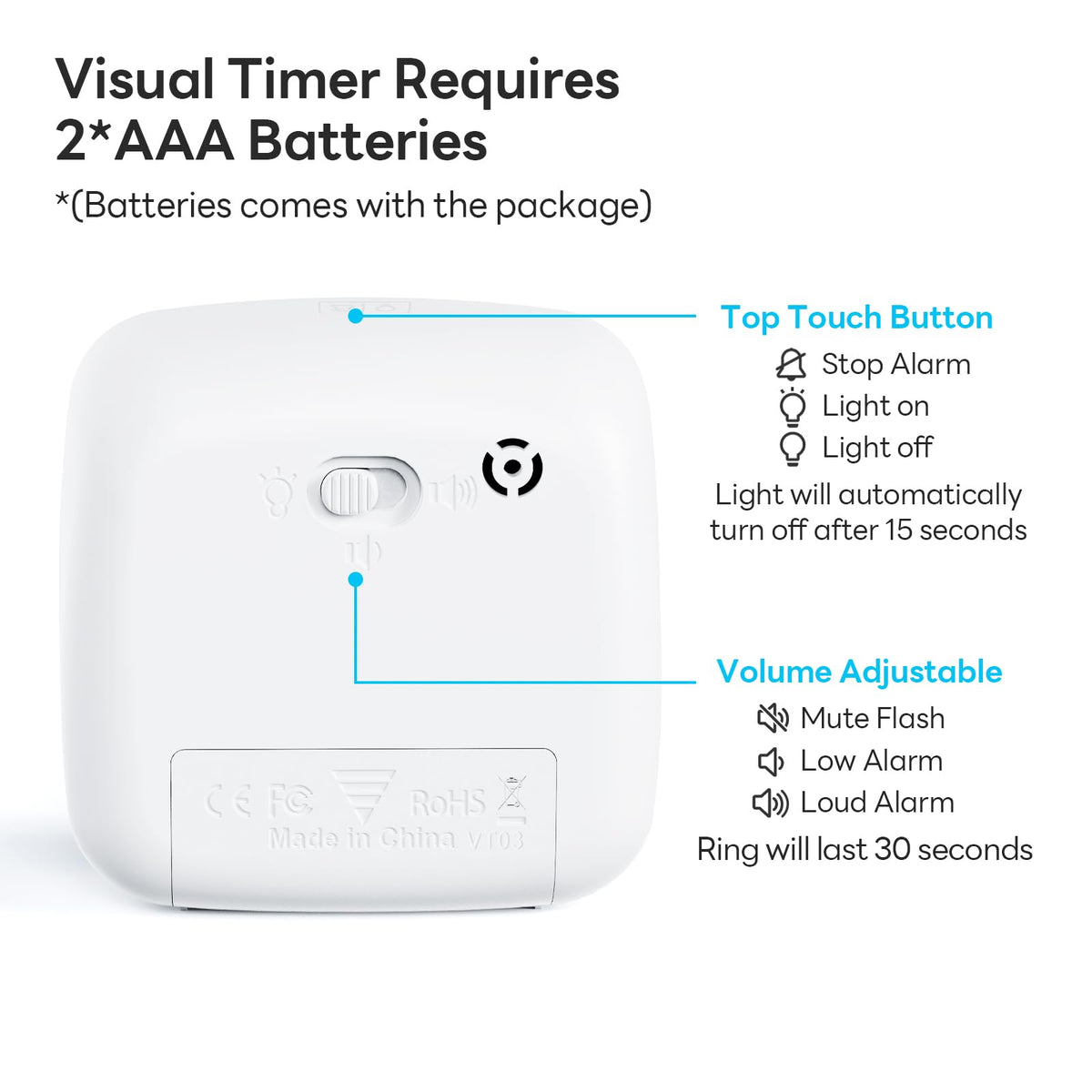 Yunbaoit timer operating silently to reduce distractions during work.