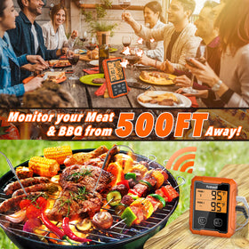 Yunbaoit dual-probes thermometer displays two temps simultaneously for precise cooking