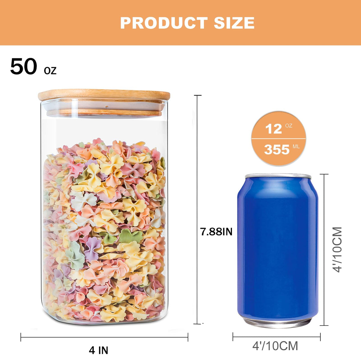 YUNCANG bamboo-lid kitchen storage jar supports safe, reusable food storage