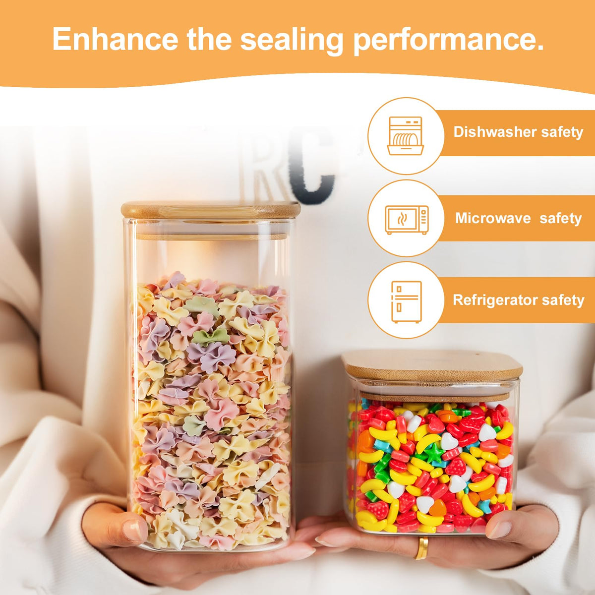 YUNCANG nuts and spices jar set for organized storage and easy access