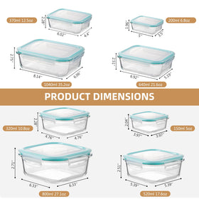 YUNCANG stackable clear glass containers save kitchen cabinet space.