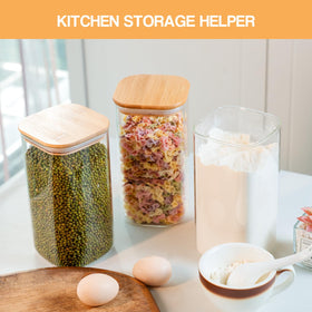 YUNCANG stackable pantry container in glass saves space and keeps items visible