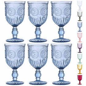 Yungala blue wine glasses Sunflower set, dishwasher-safe durability for entertaining.