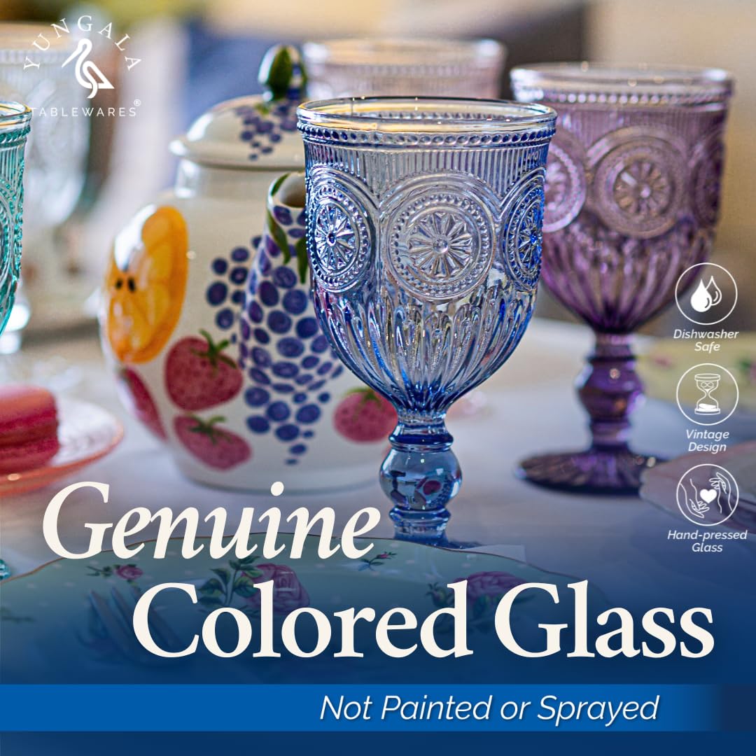 Yungala Sunflower blue glass set, for elegant table settings.