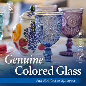 Yungala Sunflower blue glass set, for elegant table settings.
