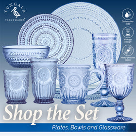 Yungala blue hobnail goblets, timeless design for daily use and special occasions.