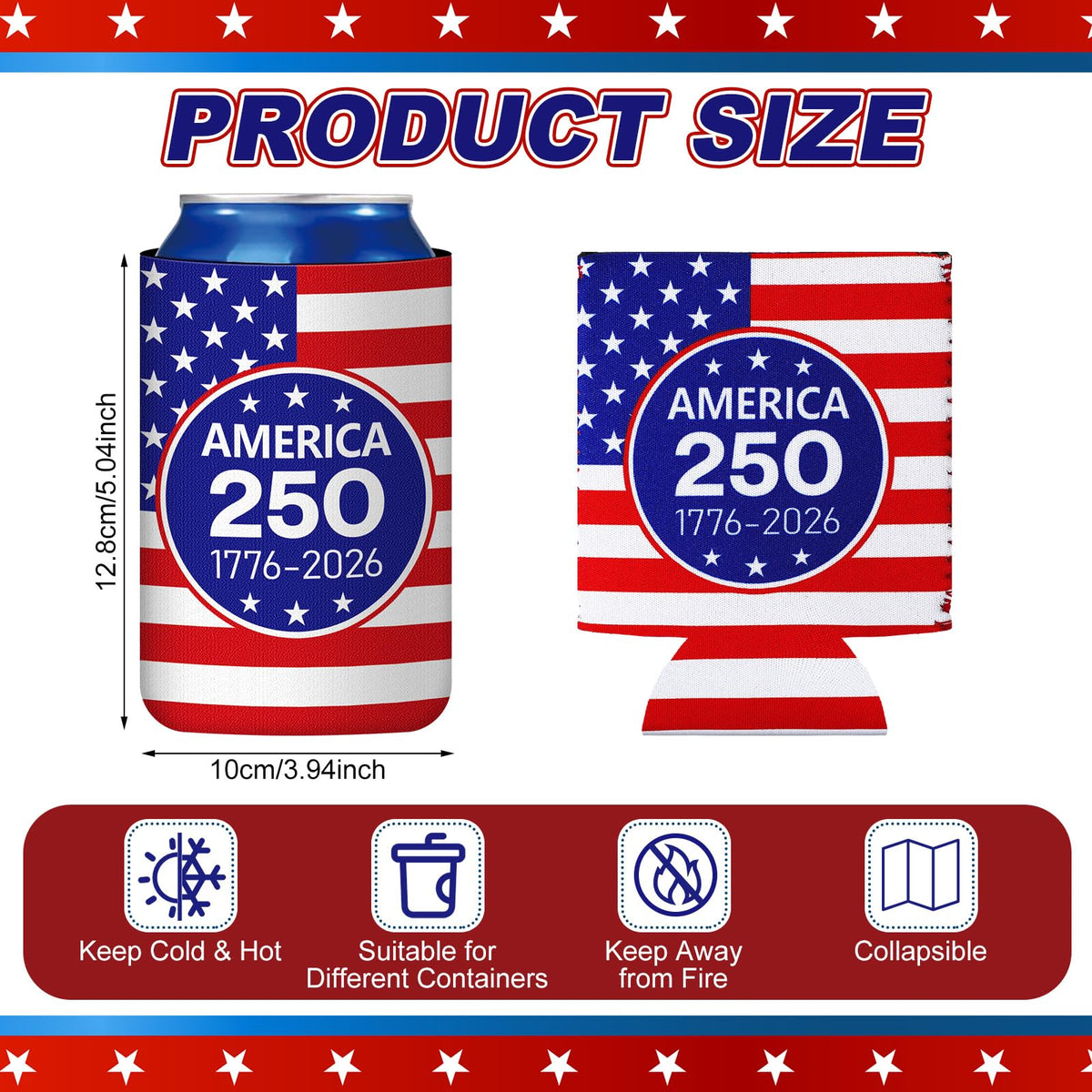 Yungyan red-white-blue can sleeve suitable for July celebrations.