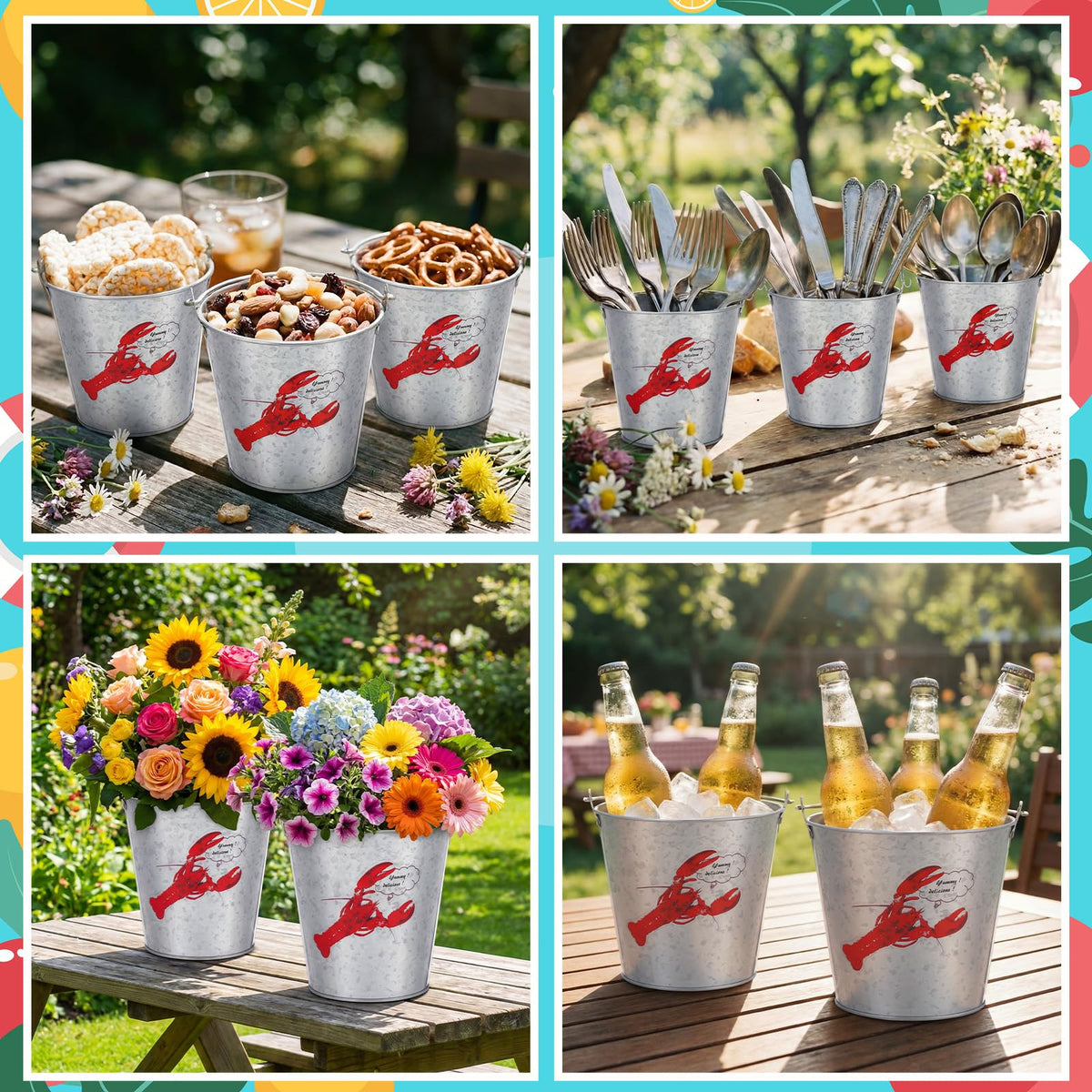 Yungyan versatile party buckets can store utensils or supplies after use.