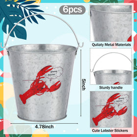 Yungyan metal seafood buckets with handles make transport easy at gatherings.