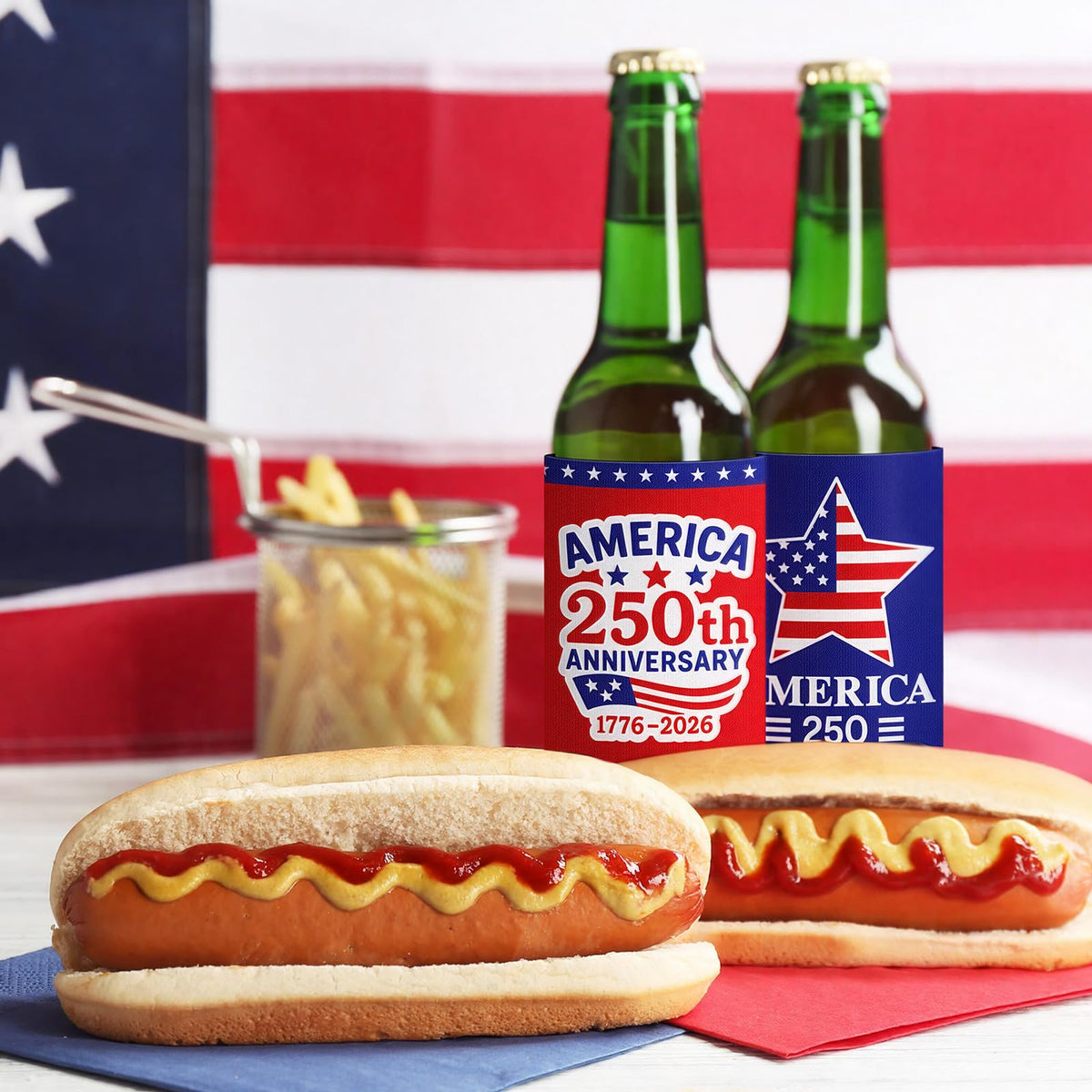 Yungyan stars and stripes sleeve fits most standard cans.