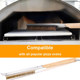 YUNNO pizza oven scraper stone for fast residue removal from the oven floor.