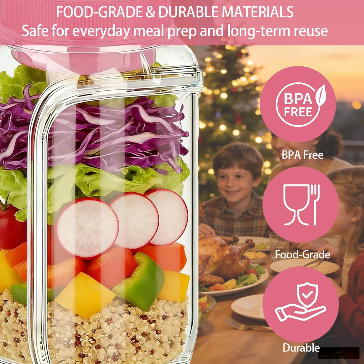 YunPuff ergonomic, leak-proof lunch container ideal for office, gym, or travel.