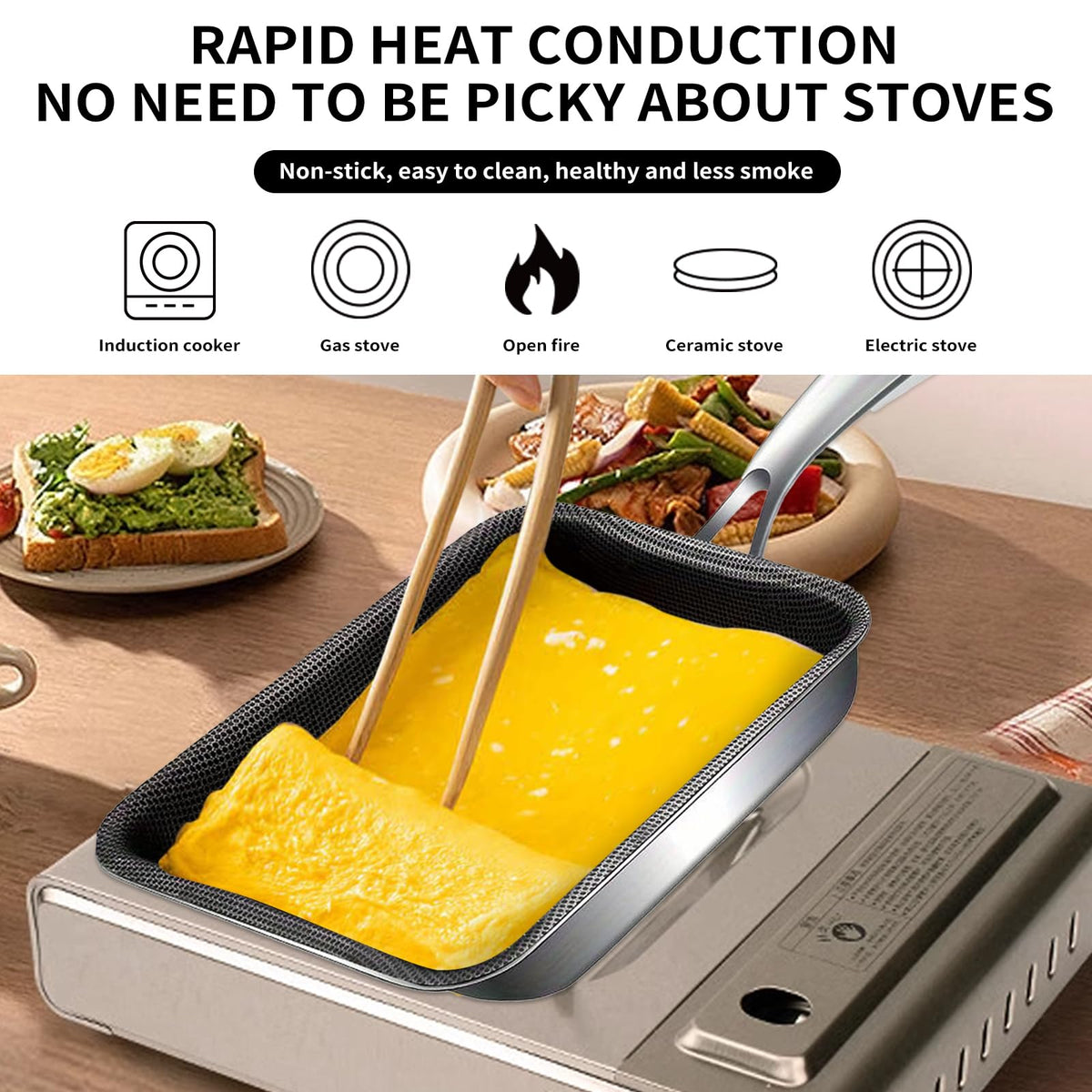 YUNYDSM Tamagoyaki pan easy cleanup nonstick coating