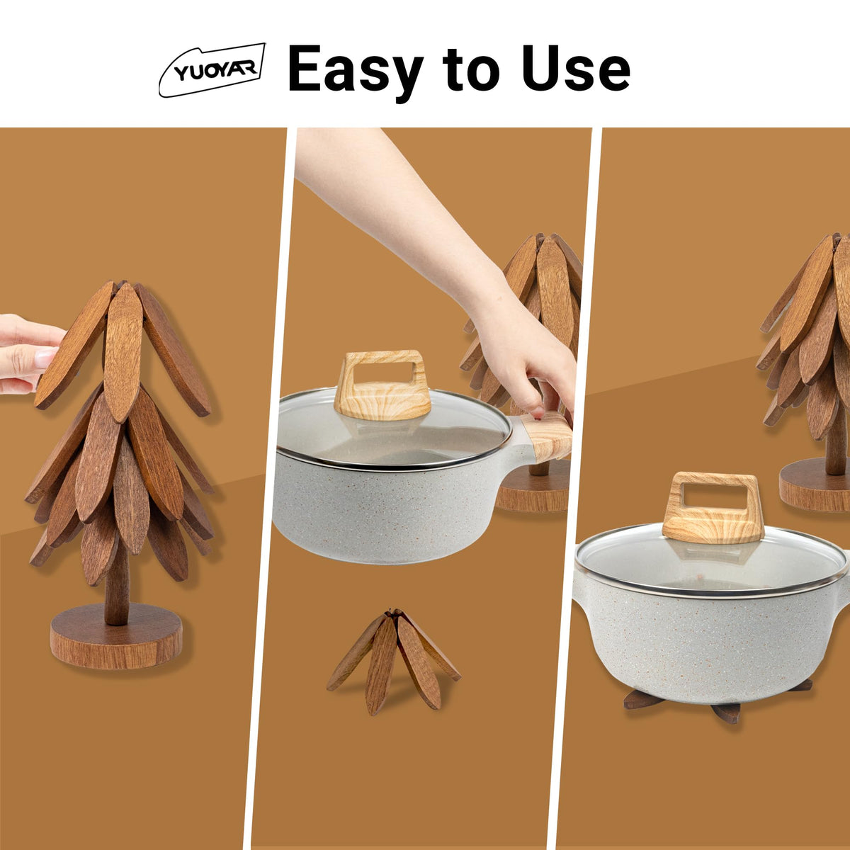Yuoyar leaf-spread mechanism supports cups with ease