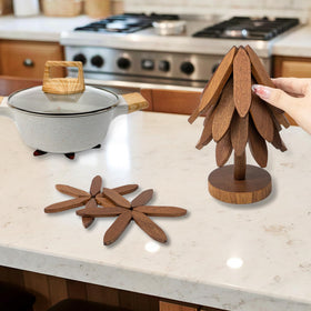 Yuoyar stand for compact storage showcases a decorative tree sculpture