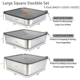 YUPER 125oz stainless steel container preserves batch meals for the week.