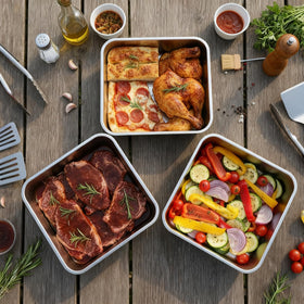 YUPER 162oz stainless steel container ideal for large portions and gatherings.