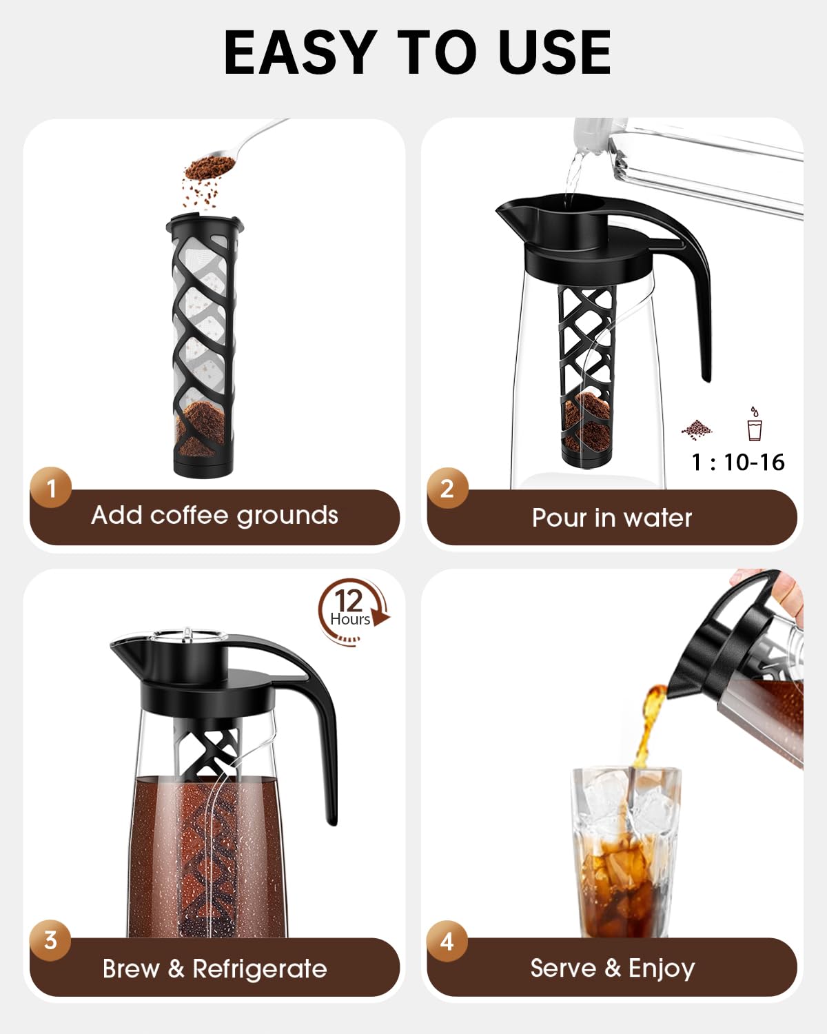 YURICK cleaning brush included to simplify filter and pitcher maintenance