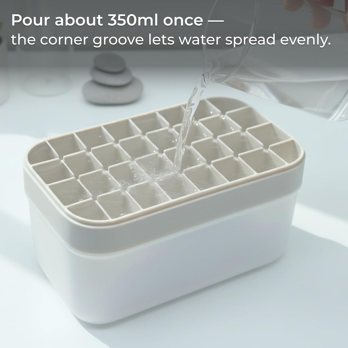 Yuriya silicone tray offers easy-release cubes for quick cocktail prep.