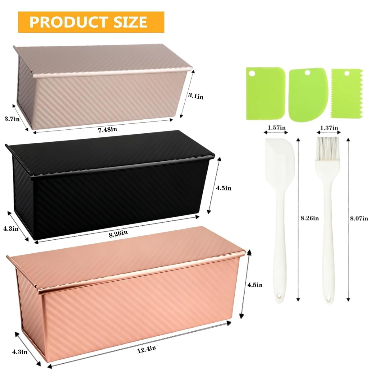 YURTKUMAS loaf pan with non-stick coating and wavy design for easy release