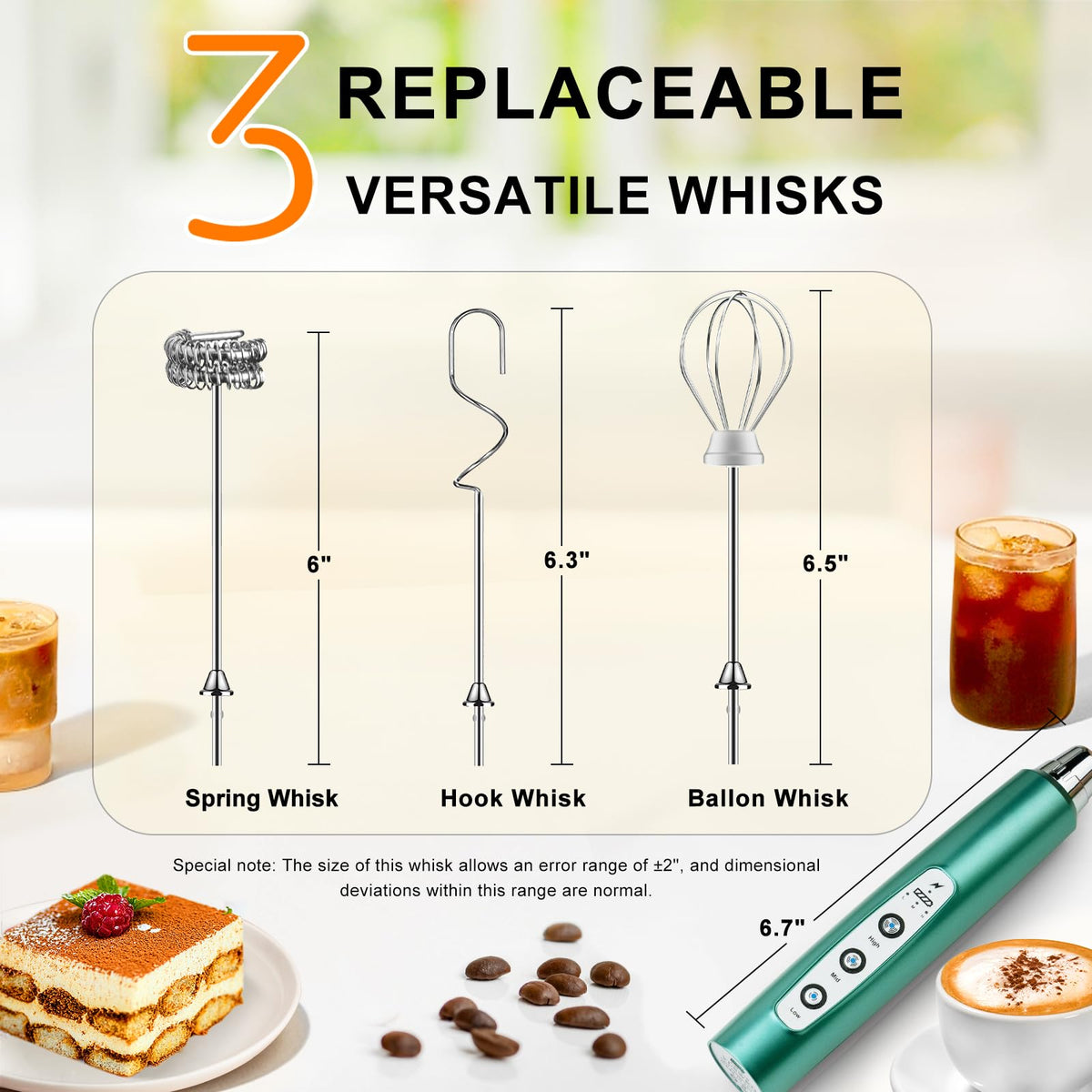 YUSWKO balloon whisk beats eggs and cream for baking