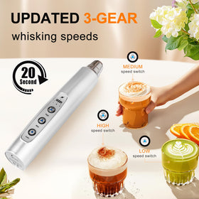 YUSWKO stainless steel heads enable powder mixing and precise frothing