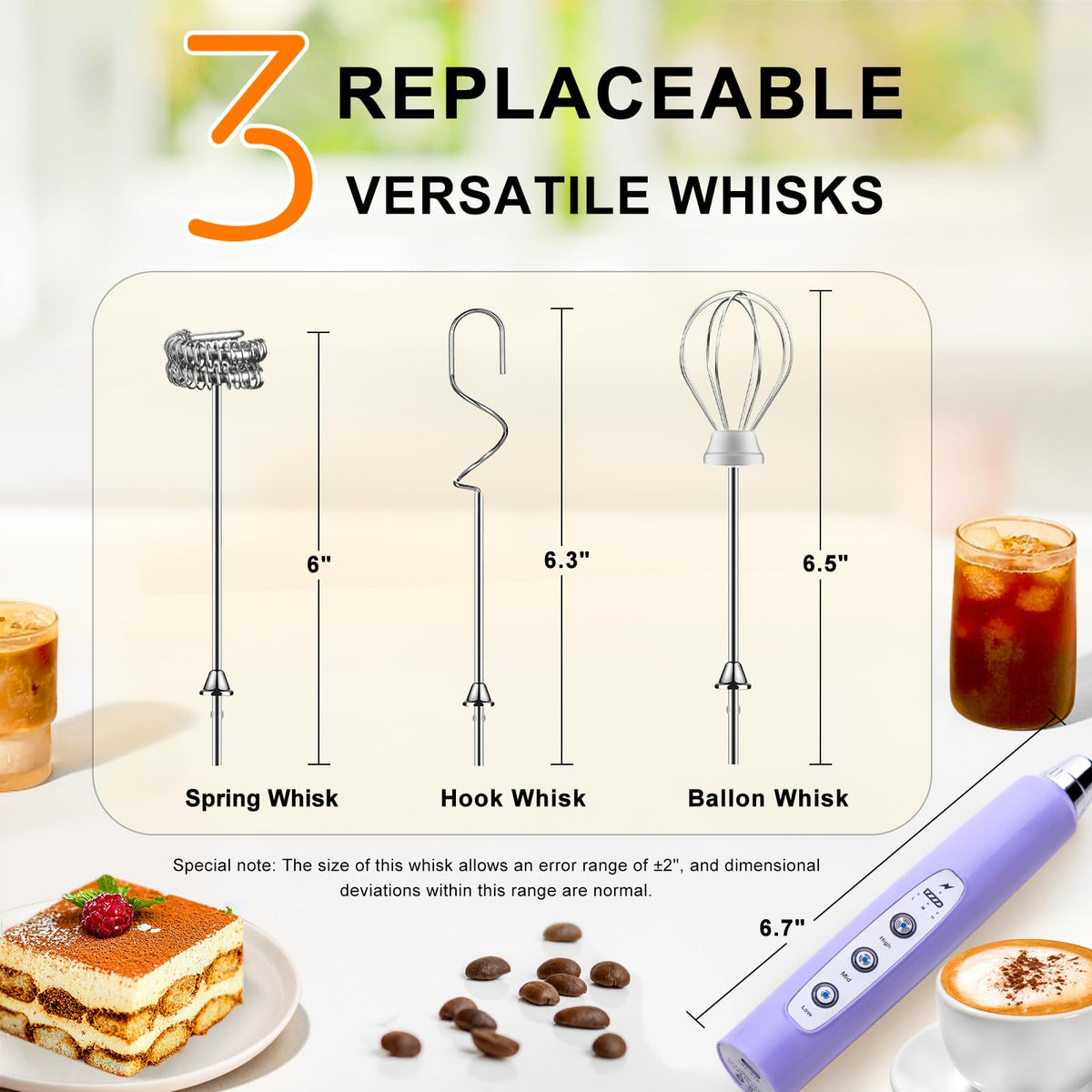 YUSWKO three-speed settings tailor foam texture for drinks.