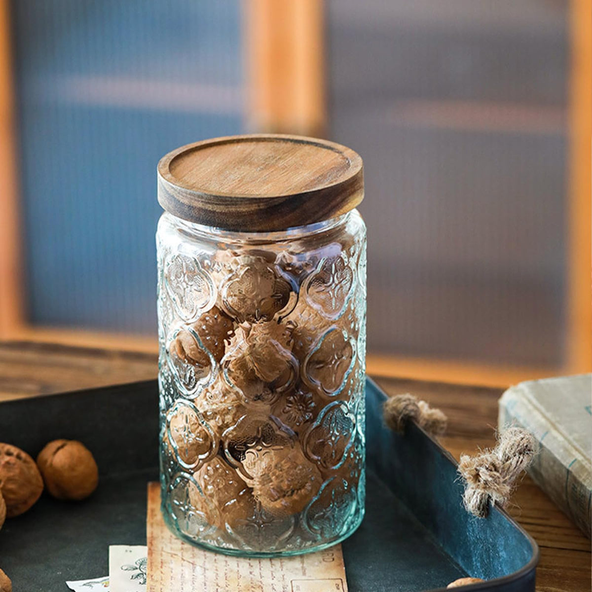 YUTGSMPO easy pour and measure jar for snack prep and recipe organization