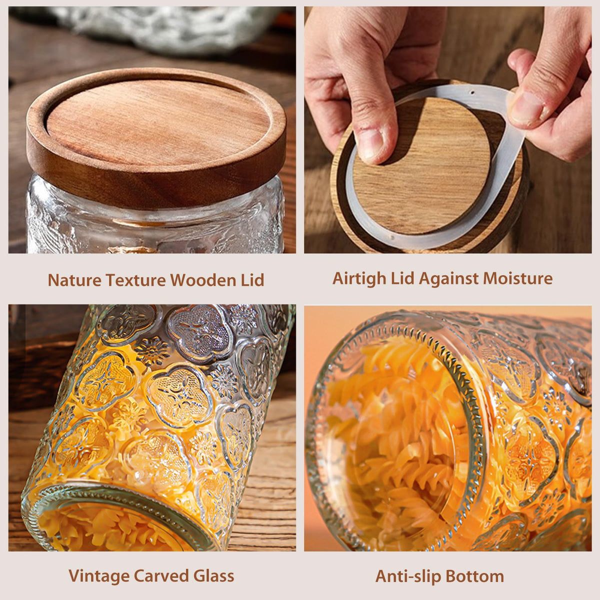 YUTGSMPO jars with multiple capacities and patterns for versatile kitchen storage