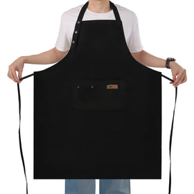 Yuubin extra large apron front view offering full coverage for home cooks.