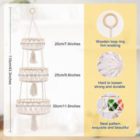 Yuuzue 3-Tier Hanging Basket side view demonstrates organized kitchen space.