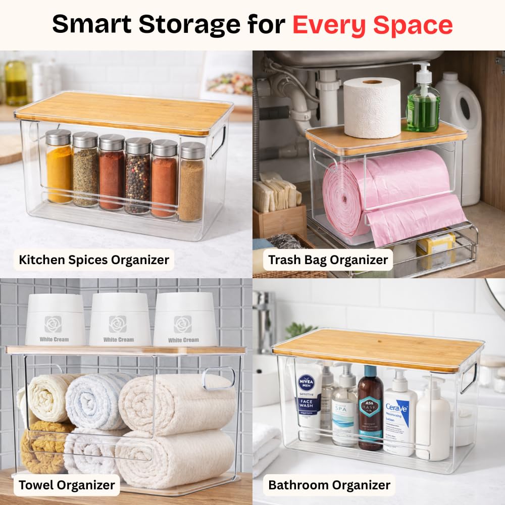 Yuvonta trash dispenser stackable design saves cabinet space.