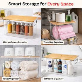 Yuvonta trash dispenser stackable design saves cabinet space.