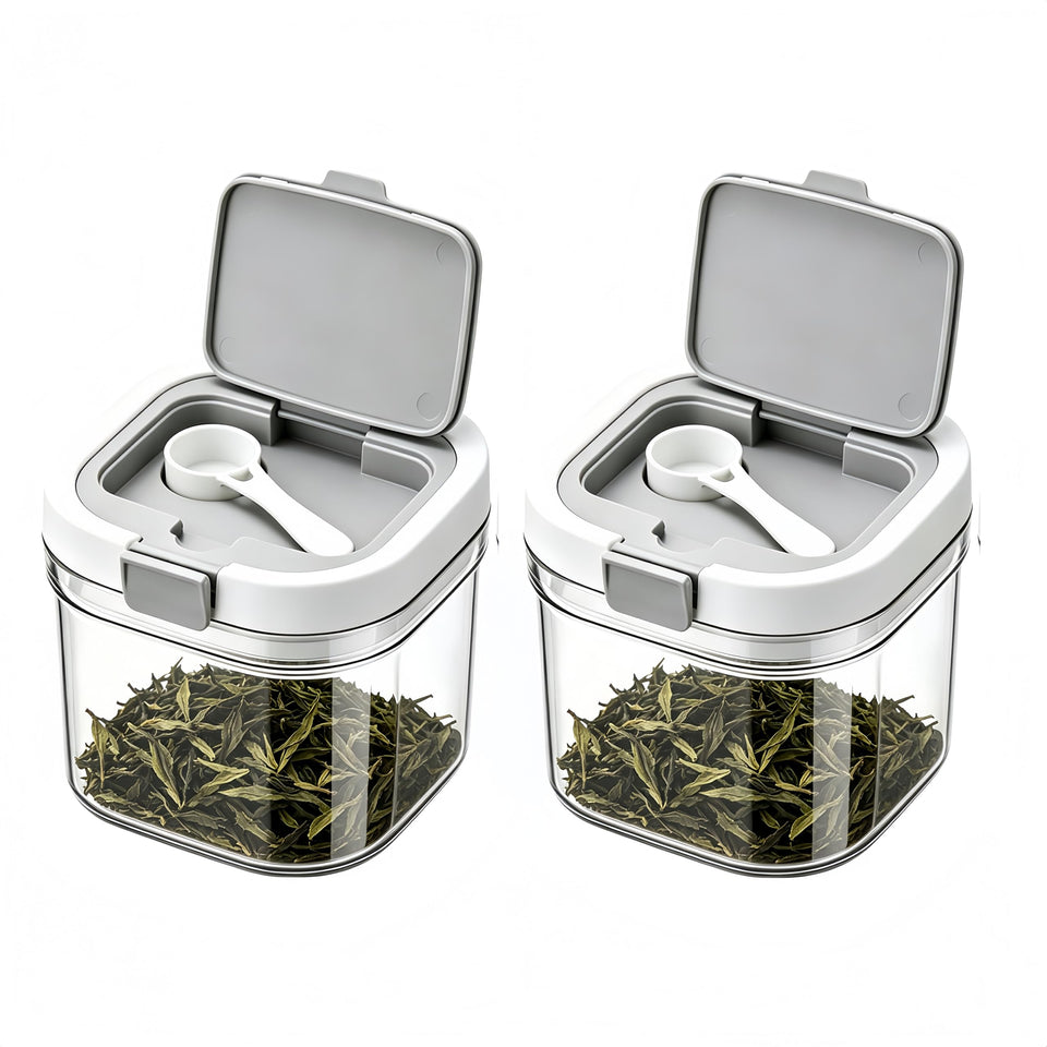 Yuyingji 27oz clear tea canister shows color and freshness.