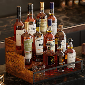 Yuzehuaza 3-tier storage showcases up to 12 bottles with clear grid safety