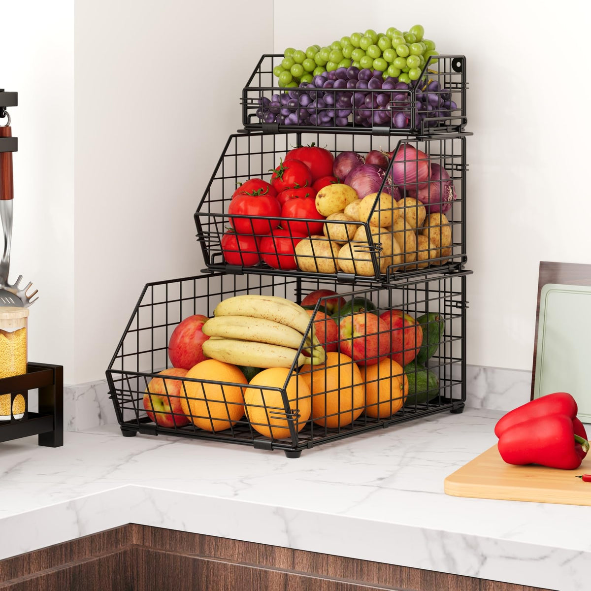 Yuzehuaza fruit and vegetable basket ideal for snack organization