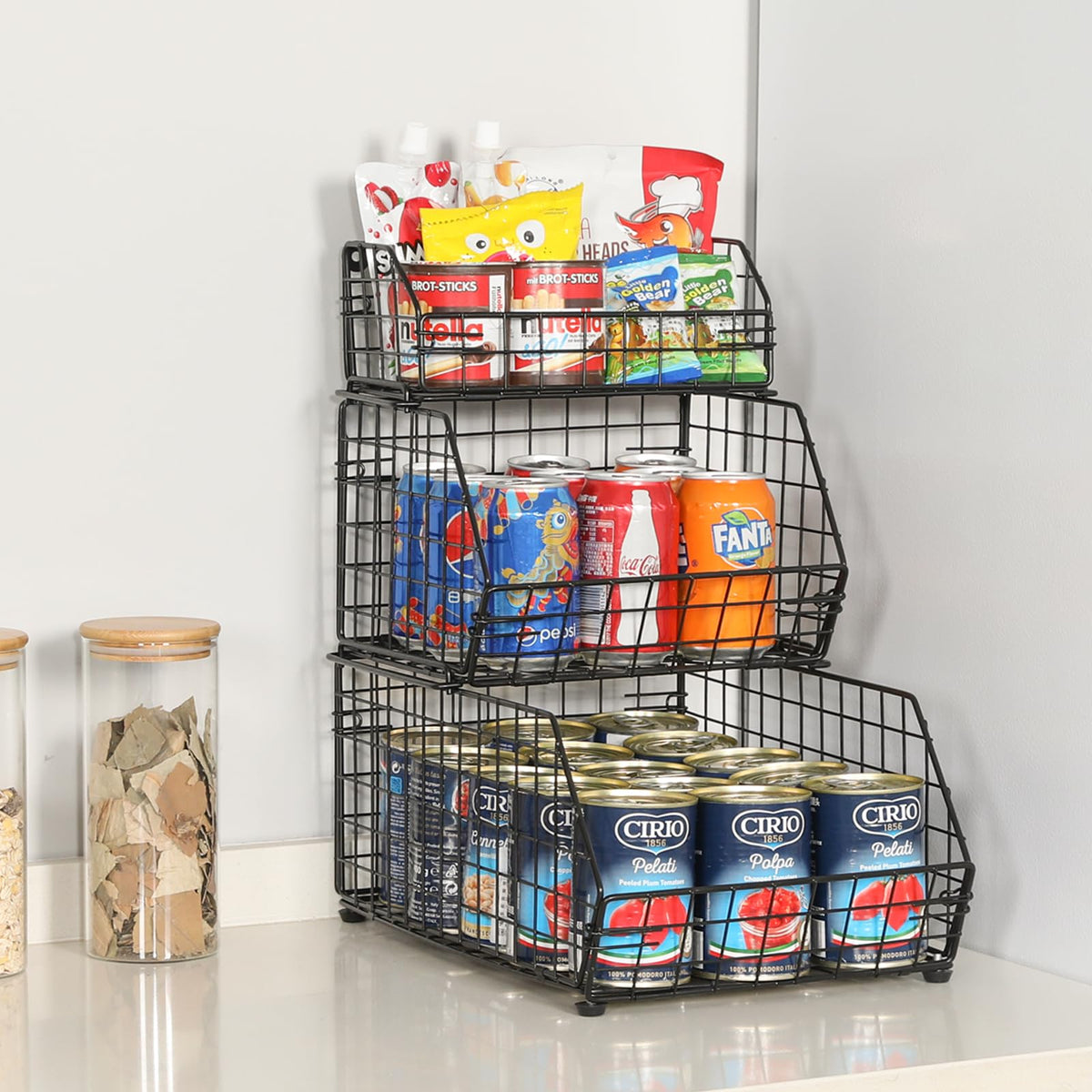 Yuzehuaza snack and can storage rack for neat canned goods