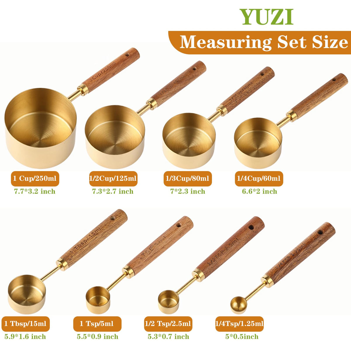Yuzi golden stainless steel measuring cup 1 cup for reliable accuracy