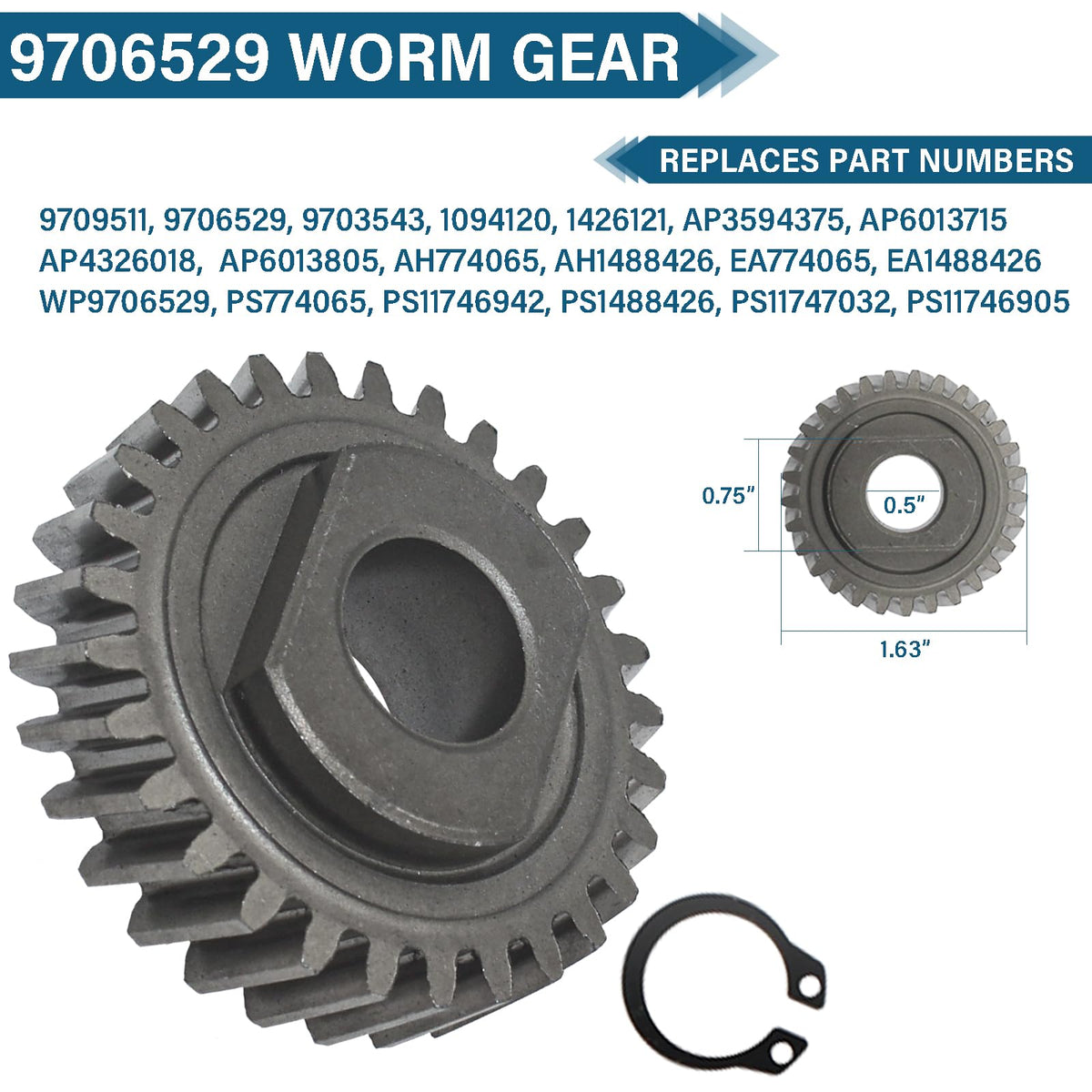YVHVTV worm gear 9709231 enables reliable gear engagement