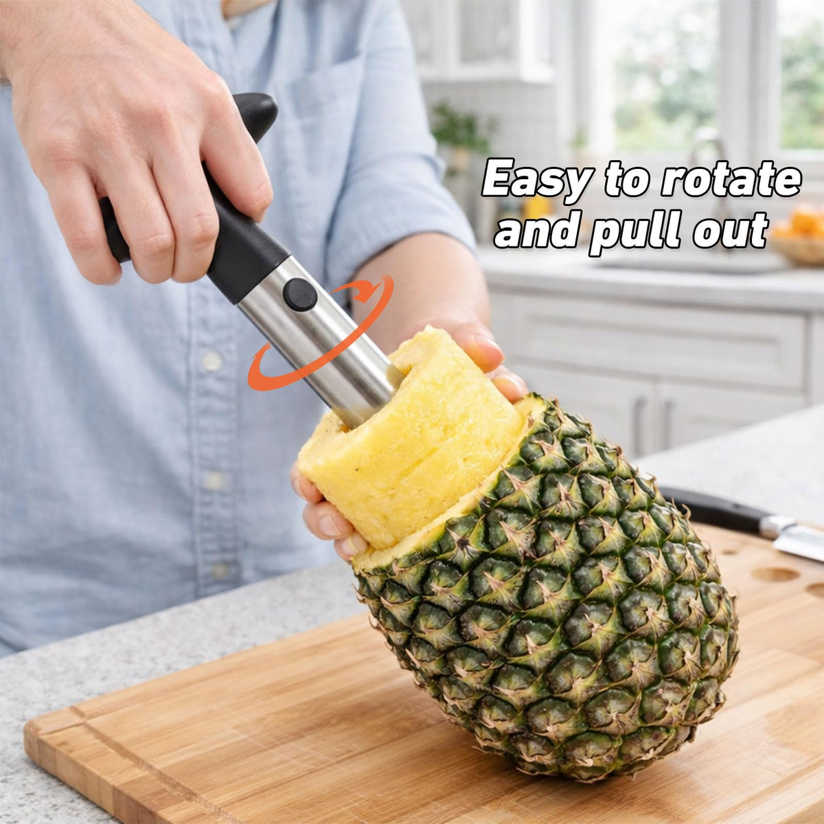 YVREOLP pineapple slicer rendering even pineapple slices.