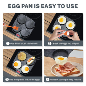Ywmoml aluminum egg pan highlighting heat retention