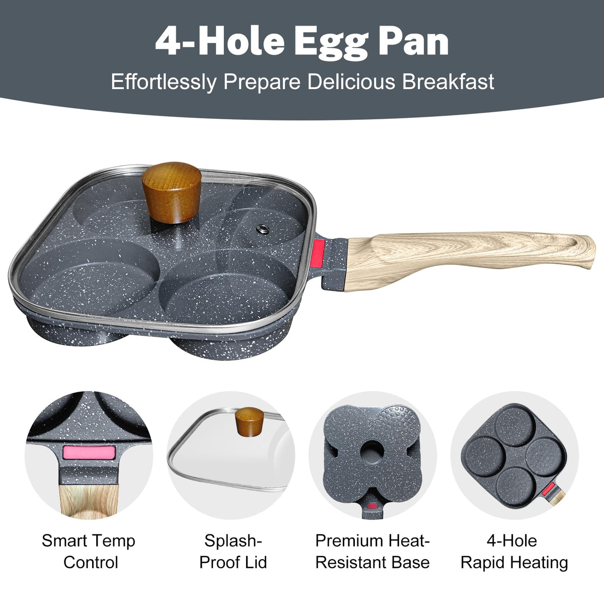 Ywmoml egg pan accessory kit including lid, scraper, and brush