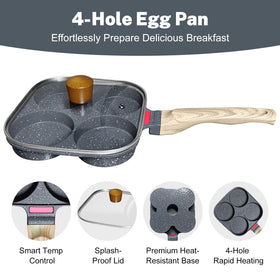 Ywmoml egg pan accessory kit including lid, scraper, and brush