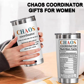 YXOTJHS Chaos Coordinator Tumbler's durable finish keeps colors vibrant.